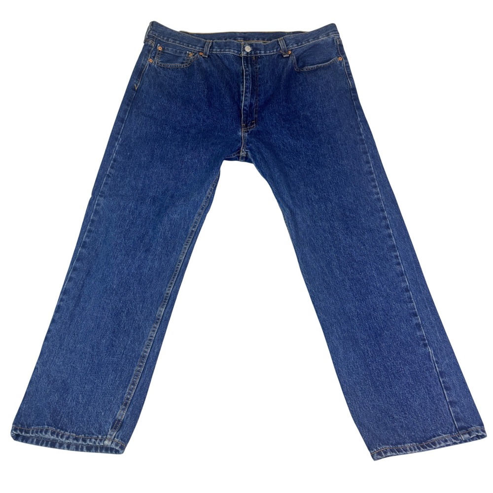 Levis 505 Regular Fit Straight Leg Blue Denim Jeans Mens 40x30 Medium Wash